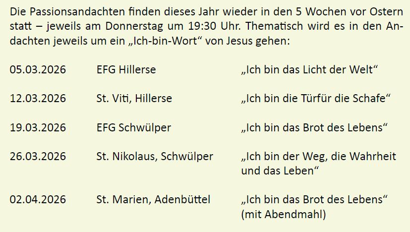Passionsandachten 2026